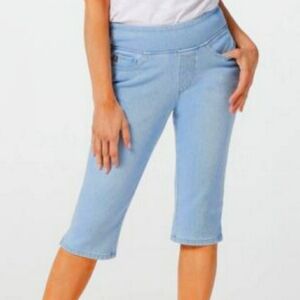 Architect Petite Pull On Skimmer Shorts. Chambray Material Sz LP